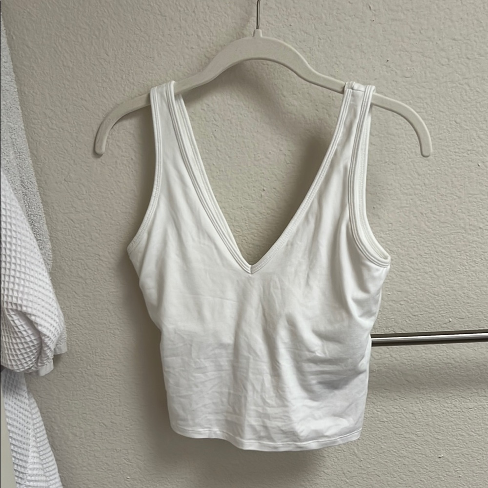 White V-Neck Tank Top